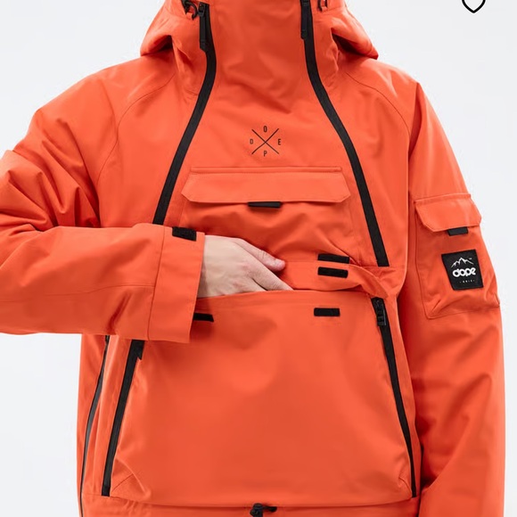 DOPE Men's Bright Orange Ski Jacket - Picture 9 of 10